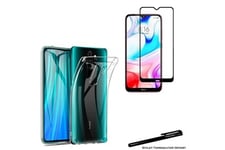 Toproduits Coque et étui téléphone mobile Verre trempé pour xiaomi redmi 8 bords noirs coque de protection souple transparente avec stylet toproduits