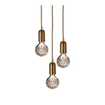 Lee Broom - Crystal Bulb Chandelier 3 Piece - Mässing, Klart kristallglas - Kattokruunut - Kulta