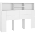 Aiperq - Armoire de tête de lit Blanc 140x19x103,5 cm