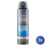 3x Dove Deodorant Spray 150 Ml Men Cool Fresh