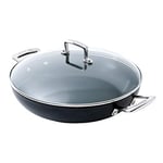 Le Creuset Toughened Non-Stick 26x6.5cm Shallow Casserole/Braiser with Glass Lid, Aluminium, 51107260010502