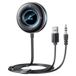 Rolgno Adaptateur Bluetooth 5,3 Voiture, [Brancher et Utiliser] Recepteur Bluetooth Jack 3,5mm, Kit Main Libre Voiture Bluetooth, Microphone Hi-FI Intégré pour Stéréo/Haut-Parleurs/Écouteurs Filaires