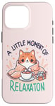 Coque pour iPhone 16 Pro Max idee cadeau citation drôle relaxation design chat kawaii