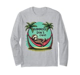 Relaxing Sloth Hammock Don’t Care Funny Tropical Palm Tree Long Sleeve T-Shirt