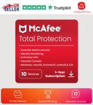 McAfee Total Protection Antivirus VPN 2025 10 Devices 1 Year Deliver by EMAIL