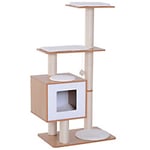 PawHut Cat Scratcher Natural, White 495 mm x 715 mm x 1200 mm