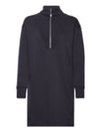 D1. Half Zip Sweat Dress Knälång Klänning Navy GANT