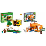 LEGO 21241 Minecraft The Bee Cottage Construction Toy with Buildable House & 21178 Minecraft The Fox Lodge House, Animal Toys, Birthday Gifts for Kids, Boys and Girls age 8 plus Years Old