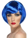 Smiffys Babe Wig, Blue Short Bob with Fringe, Ladies Glamour Wigs Fancy Dress, Adult Dress Up Wigs