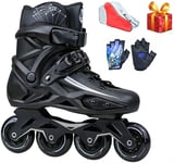 YDL Outdoor Indoor Adult Inline Skates Combo, Professional Black Speed Roller Skates for Beginner Men Women Inline Skates (Color : A, Size : 4.5UK)