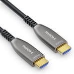 Cable 8K-Hdmi 2.1,Cable Hybride Fibre Optique,Resolution Jusqu'A 8K 60 Hz(7680 X 4320)/4K 120Hz(3840 × 2160),Prise En Charge Hdcp 2.2,Anthracite,15Metres