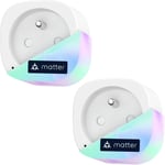 Pr Connectée Matter (Fr), 16A Pr Wifi Compatible Avec Apple Home, Alexa Et Google Home, 2 Pr S Avec Mesure D'Énergie Pour Panneau Solaire Photovoltaïque, Commande Vocale Et À Distance