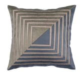 Cushion Cover, Handmade Cushions, Decorative Cushions, Velvet Touch Laser Cut Embroidery Accent Home Sofa Cushion Cover Pillowcase (Standard, 45 x 45 cm) Navy/ Khaki