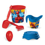 Mondo Toys - BUCKET SET + WATER CAN SPIDERMAN - Seau 17 cm avec cruche pour eau - Jouet de plage (6 pièces) pour enfants - 18427