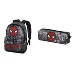 Marvel Spiderman Amazing FAN 2.0 HS Backpack + Square Pencil Case