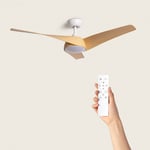 Ventilateur de Plafond Silencieux Eubea 132cm Motor dc Avec lumière Contrôleur mural + télécommande Blanc Bois Non