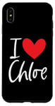 Coque pour iPhone XS Max Cœur personnalisé avec inscription « I Love Chloe »