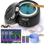 ANRUZ Waxing Kit, Wax kit for Hair Removal, Wax Pot for Waxing Professional with Silicone Bowl,4 Bags Wax Beads and 20 Applicator Sticks, 2 Treatment Oils-at Home Wax Machine for Full Body Waxing