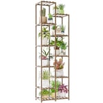 Bamworld Plant Stand Indoor Outdoor, 11 Tire Tall Large Wood Plant Shelf Multi Tier Flower Stands,Garden Shelves Wooden Plant Display Holder Rack for Living Room Corner