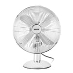 12 Inch Metal Desk Fan 3 Speed Oscillating Air Cooling Portable Table Fan Chrome