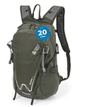 Terra Peak Active 20 sac à dos de randonnée 20L femme homme vert olive petit - sac à dos de trekking étanche - sac à dos avec système d'hydratation & ceinture - sac à dos de voyage randonnée, vélo