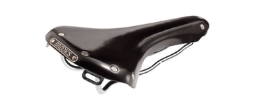 Brooks B15 Swallow Chrome Sadel Svart, Lær, 285 x 153 x 62 mm, 490g