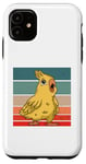 Coque pour iPhone 11 Oiseau jaune Caricatural Simpliste Ludique Calopsitte