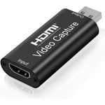 Cartes de Capture Audio vidéo, 1080p Adaptateur HDMI vers USB, Carte Portable Plug Play Capture pour Streaming vidéo en Direct