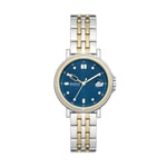 Skagen Signatur Montre pour Femmes, Mouvement à Quartz, Bracelet en Acier Inoxydable Ou en Cuir, Argent et Bleu, 34Mm