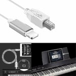 Lightning till typ-b midi-tangentbordsomvandlare USB 2.0-kabel för iPhone 7 8 X iPad[DB]