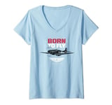 Womens Top Gun Born to Fly V-Neck T-Shirt