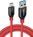 Câble Usb C Vers Usb 3.0 De 180 Cm Powerline+ Extra Solide Pour Appareils Usb Type C (Samsung Galaxy S8/9/+, Nouveau Macbook, Huawei P10, Google Pixel, Nexus 6P, Lg V20 G5 .)