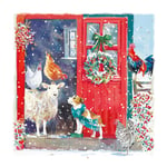 Christmas On The Farm Animal Friends - Pack of 6 Festive Art Foiled Charity Xmas