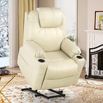 YITAHOME Lift Recliner Armchair for Elderly, Power Massage Lift Recliner Chair with Heat Vibration, Heavy Duty Safety Motion Reclining Mechanism, Faux Leather Electric Reclining Chairs