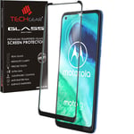 TECHGEAR 3D GLASS Edition Compatible for Motorola Moto G8, Edge to Edge Tempered Glass Screen Protector Cover [Full Screen] [9H Hardness] [Crystal Clarity] [Scratch-Resistant] [No-Bubble]