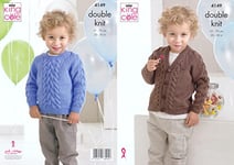 King Cole 4149 Knitting Pattern Childs Sweater and Cardigan to Knit in Comfort DK