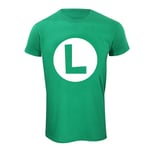 Super Mario Luigi badge T-Shirt green