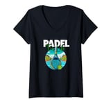 Womens Padel For Life Paddle Tennis Paddel Racquet Ball V-Neck T-Shirt