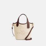 Coach Womens Hanna Bucket Bag in Canvas with Lockup - Beige - One Size