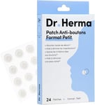 Dr. Herma - Patch Anti Bouton Invisible - Traitement Discret Rapide & Efficace de l’Acné 6 à 8h - Formule Médicale Acide Salicylique, Hydrocolloïdes & Huile d’Arbre à Thé - Lot de 24