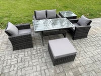 PE Wicker Outdoor Garden Furniture Set Patio Furniture Rattan Rectangular Dining Table Lounge Sofa