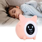 (Pink)Children Cartoon Wake Up Machine Kids Mini Sleep Training Clock Digital