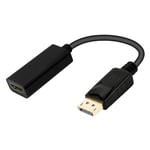 Ewent DisplayPort to HDMI Adapter 4K, DP Cable Male to HDMI Female, Gold Connect