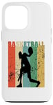 Coque pour iPhone 13 Pro Max Ballon de basket vintage pour homme et femme, rétro vieilli