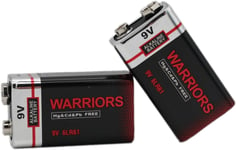 Warriors 2X High Capacity 9V 9 Volt Alkaline Super Long Lasting 2 count