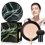 Mushroom Head Air Cushion CC Cream, Moisturizing & Oil Control Foundation Cover Concealer, Long Lasting Air Cushion CC Cream with Mushroom Makeup Sponge, Liquid Foundation CC Cream for Women Makeup