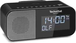 Viola CR 1 Dab+ Radio-réveil avec Chargement sans Fil (Dab, FM, Deux alarmes, Snooze, Mise en Veille, Fonction de Charge USB, Prise Casque, 3,3 W, écran 3,5"", Bloc d'alimentation) Noir