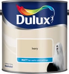 Dulux Matt Interior Walls & Ceilings Emulsion Paint 2.5L - Ivory