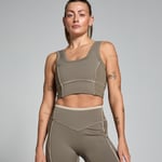 MP Women's Tempo Contrast Texture Sports Bra - Espresso - L