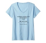 Womens Hibernating BRB Winter Go Away Summer Lover Modern Cool V-Neck T-Shirt